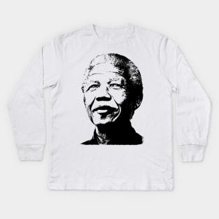 Nelson Mandela Portrait Pop Art Kids Long Sleeve T-Shirt